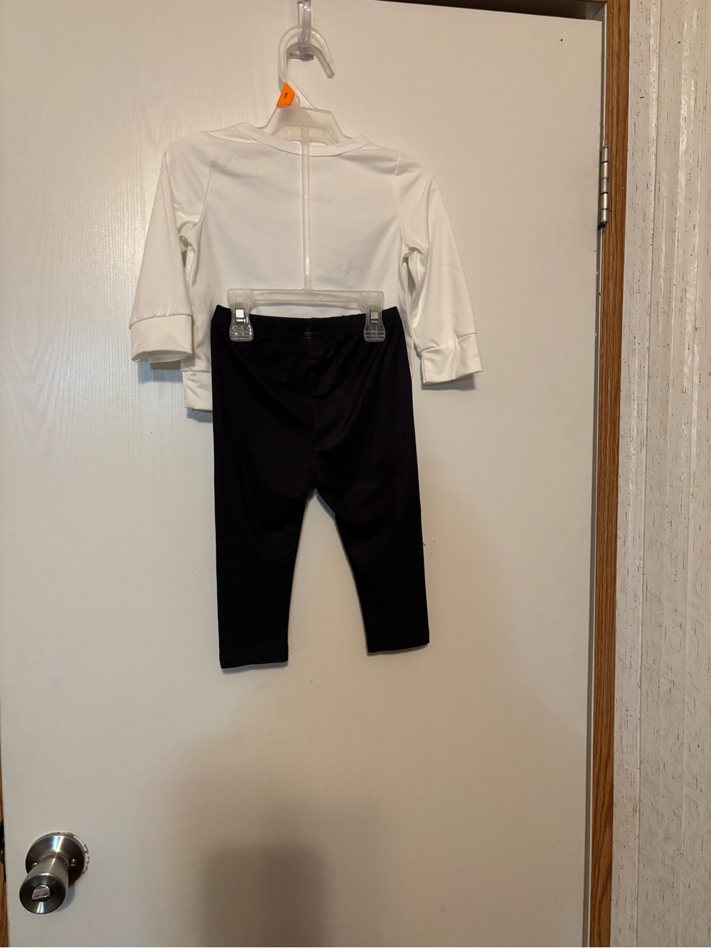 Girls Black Leggings with Leopard Accents - Picture 2 of 2